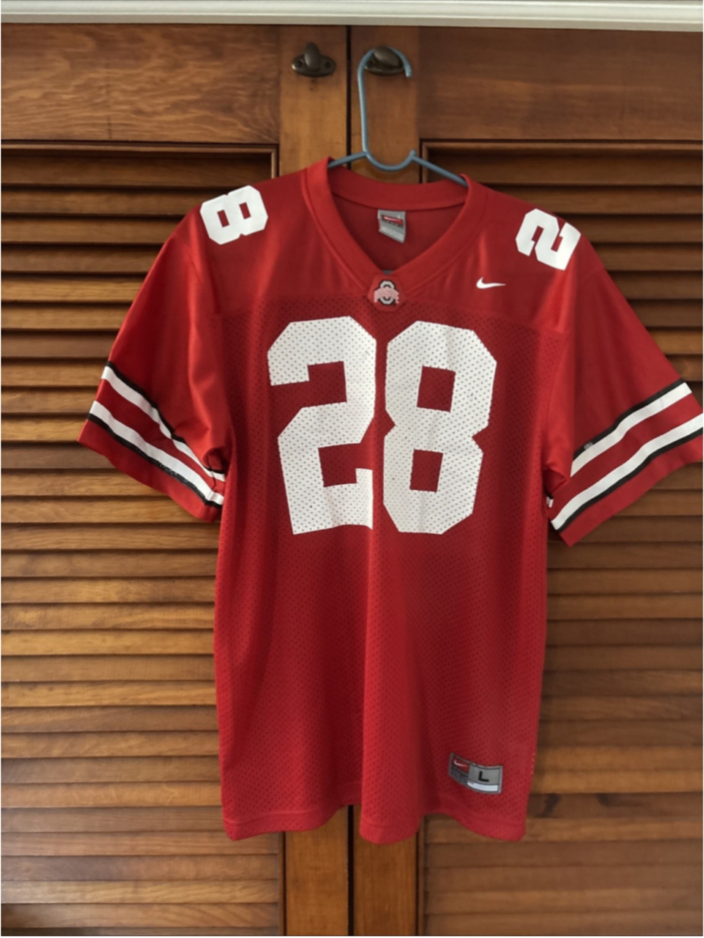 Ohio State Buckeyes #28 Nike Team Jersey Red Youth Large